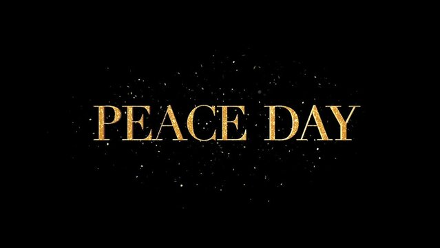 Peace Day Text Alpha Channel
