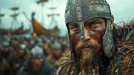 16:9 photo of Viking warriors traveled by boat to the coast to attack England and other kingdoms.	