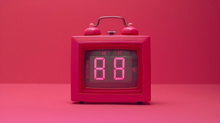 Tense digital clock countdown animation Simple design in pink