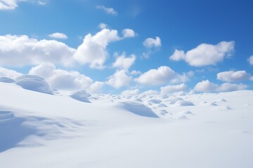 Majestic Snowfield blue sky. Nature season. Generate Ai