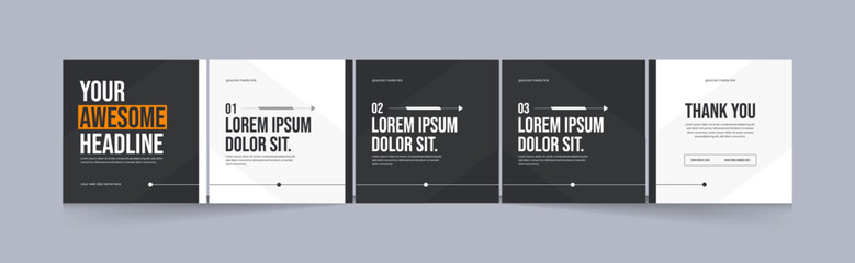 Social media carousel, Editable instagram carousel post, EPS vector illustration