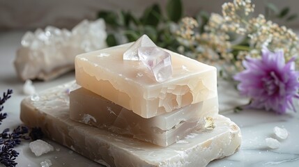 Organic soap and crystal deodorant organic cosmetic