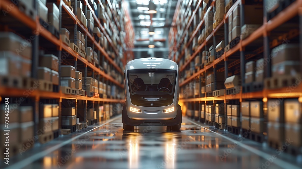 Poster Autonomous Robot Navigating Warehouse Aisles
