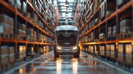 Autonomous Robot Navigating Warehouse Aisles