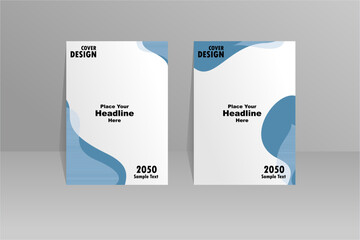 Blue cover design, vector template brochure, flyer, magazine, presentation