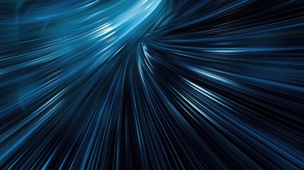 Abstract blue drawn lines stripes, moving from the center on a black background. Beautiful abstract animation, abstract blue background with dynamic swirl or vortex, spiral and curve motion wallpaper
