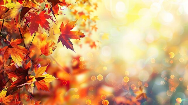 backdrop of autumn leaves
