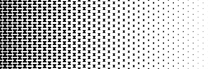 horizontal halftone of black  two semicircles design for pattern and bakcground. - obrazy, fototapety, plakaty