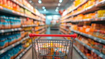A grocery store with lots of goods on the shelves