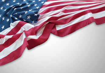 Close-up of American flag on grey background
