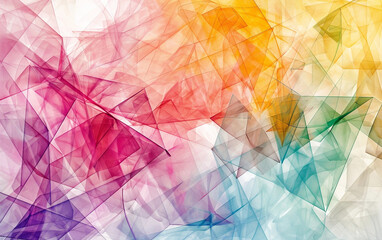 Vibrant Geometric Artwork Isolated On Transparent Background PNG.