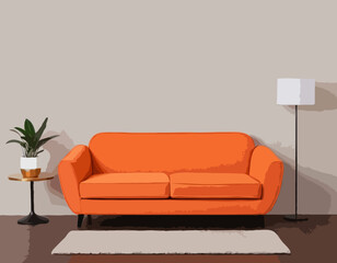 Orange sofa from Central Perk, soft settee for home