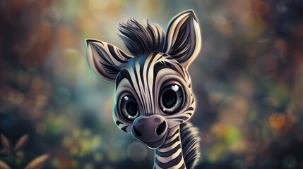 A cartoon zebra with even bigger eyes and a more exaggeratedly cute expression. ] - Powered by Adobe