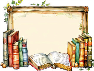 Literature Background on white with copy space