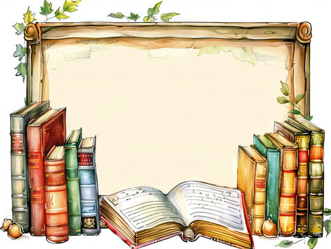 Literature Background on white with copy space