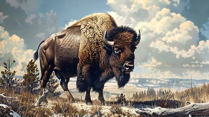 Türaufkleber The Yellowstone Park Bison © 	Ronaldo