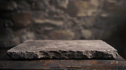 Stone table top with copy space. Studio background