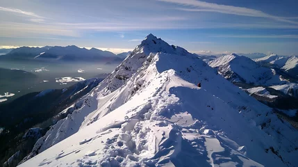 Cercles muraux Tatras Trial to the peak in tatra mountain