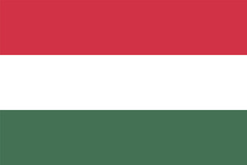 Flag of Hungary. Horizontal tricolor: white, green, red. State symbol of the country. Isolated vector illustration.
