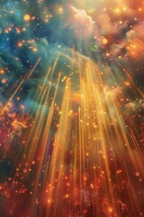 Hyperrealistic scifi mindscape of cosmic selfrealization, bathed in moody, radiant light