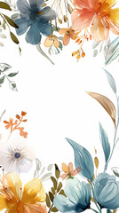 Floral Background on white with copy space