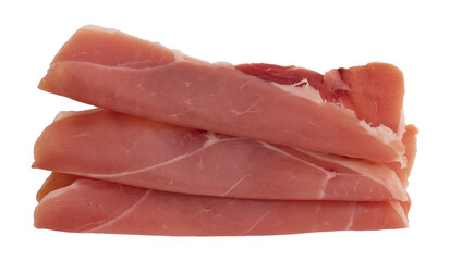 slices of prosciutto or jamon isolated