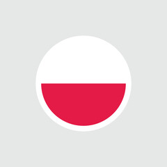 Flag of Poland. Red and white. Symbol of the Republic of Poland. Isolated vector illustration.