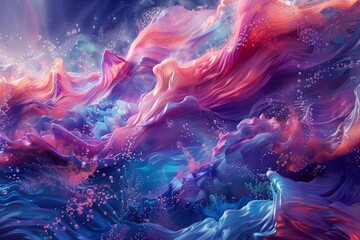 Fototapeta premium vibrant colors swirling in futuristic underwater