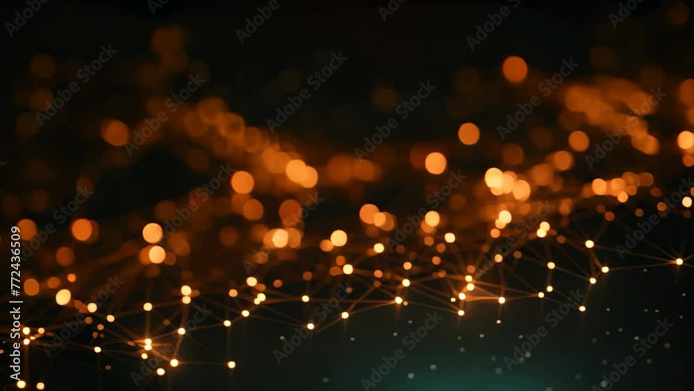 Poster abstract connection structure. network connection structure with dots and lines. 3d rendering, ai ge