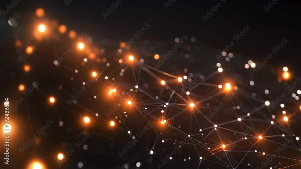 Poster abstract digital background with connection lines and dots. network concept. 3d rendering, ai genera