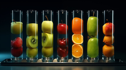 Fruit in glass jars - obrazy, fototapety, plakaty