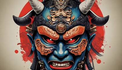 Japanese Samurai Mask Warrior Spirit Intrica