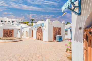 Experience the Sunny Mediterranean Resort Vibe in Sharm el Sheikh, Egypt. - obrazy, fototapety, plakaty