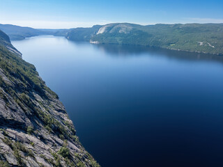 Lake with Alpine panorama in Norway