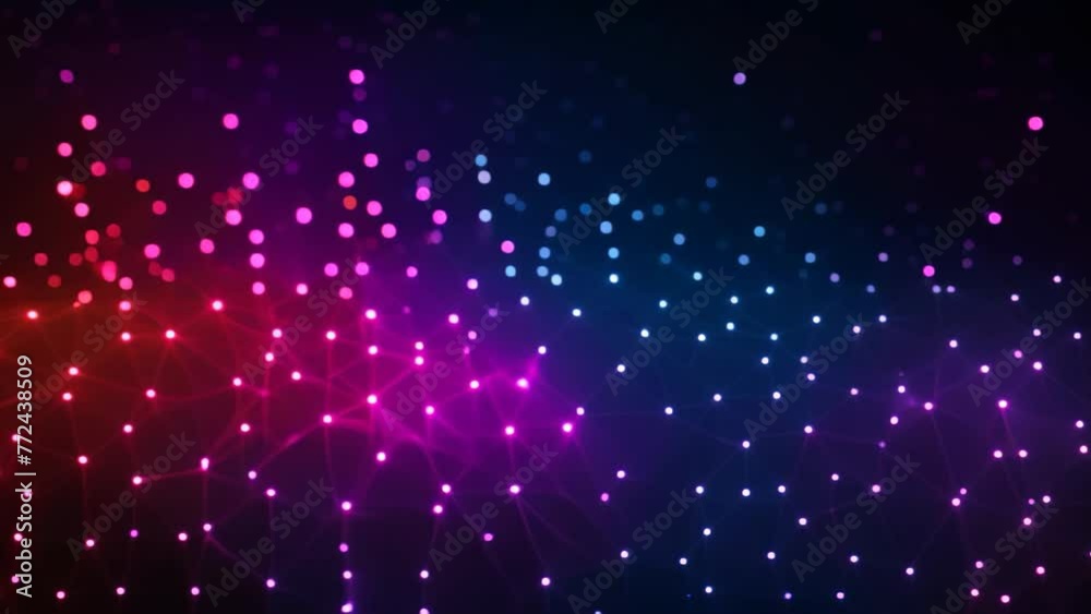 Poster abstract technology background with connection lines and dots. 3d rendering, abstract visualization 