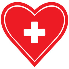 Healt icon,heart with cross, vector illustration