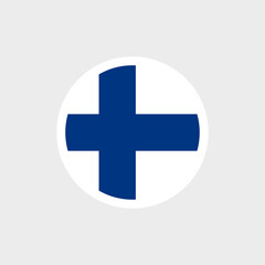 Fototapeta premium Flag of Finland. Blue cross on a white background. Symbol of the Republic of Finland. Isolated vector illustration.