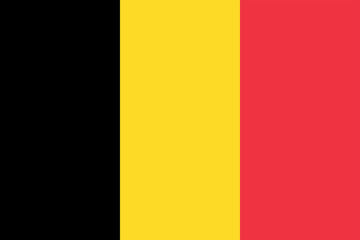 Fototapeta premium Flag of Belgium. Tricolor: black, yellow, red. Symbol of the Kingdom of Belgium. Isolated vector illustration.