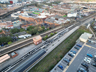 City Centre Buildings of Birmingham Central City of England United Kingdom During Sunset.