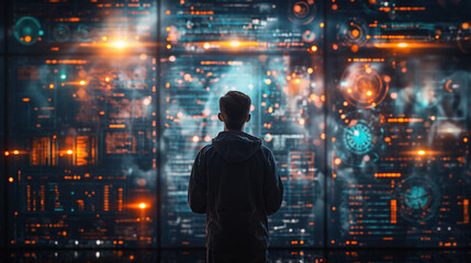 Portrait of engineer analysing data
