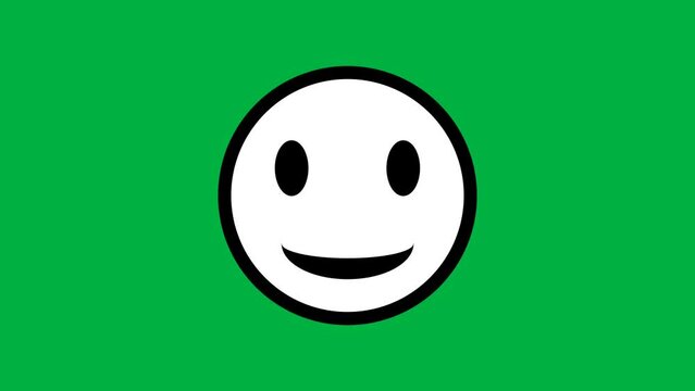 Black and white winking eye emoji animation on green screen. Seamless animation of winking eye emoji.