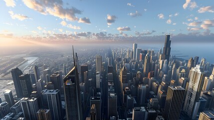 Fototapeta premium Vivid 3D portrayal of the iconic skyline in a bustling metropolis AI Image
