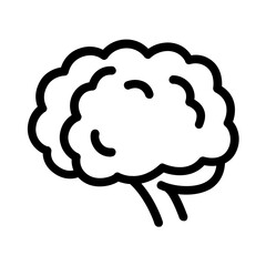 Hand drawn doodle style brain line icon.