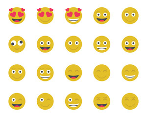 Flat color icons set for Emojis.