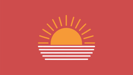 Sunset Saga: Logo Icon Inspiration - obrazy, fototapety, plakaty