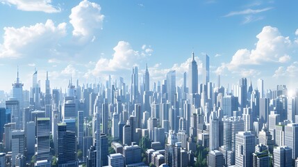 Stunning 3D Rendering of a Bustling City Skyline Exuding Urban Sophistication AI Image