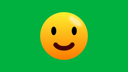simple and cute smile face emoji isolated on green background. simple smile emoji.