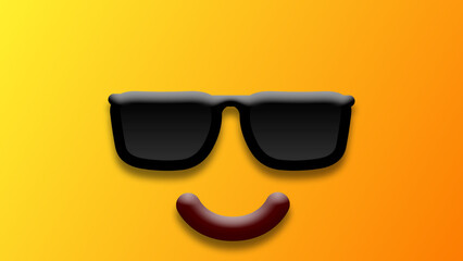 cool facial expressions on yellow gradient colour with sunglasses.