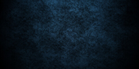 Dark and light blue wall grunge backdrop texture. watercolor painted mottled blue background, modern colorful concrete dirty smooth ink textures on black paper background.