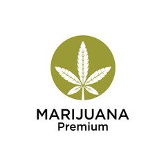 Marijuana Cannabis leaf logo design	
